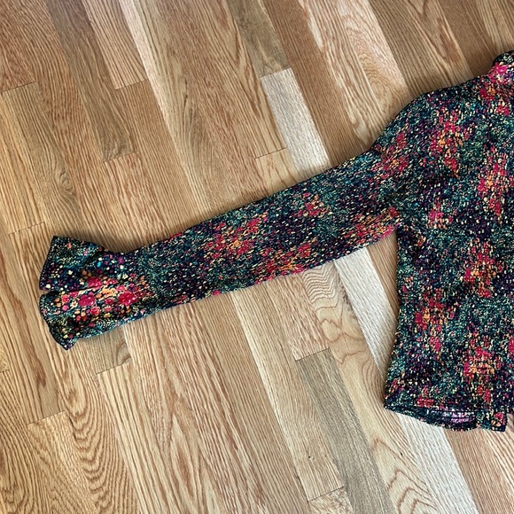 NWT Free People Amelia Printed Blouse Bell Sleeve Blouse $138 Size L - Picture 12 of 16